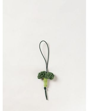 JW Anderson Crocheted Cotton Keychain With Applied Logo - Natural