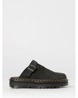 Dr. Martens Zebzag Suede Mules With Adjustable Strap - Black