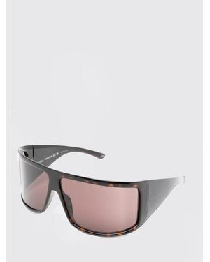 Gucci Rectangular Acetate Shield Sunglasses With Dark Lenses - Brown