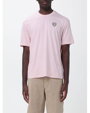 Blauer Basic Cotton T-Shirt With Logo - Pink