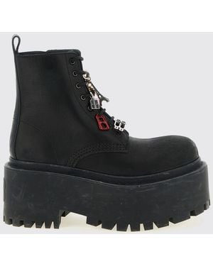 Balenciaga Strike Platform Ankle Boots With Charms - Black