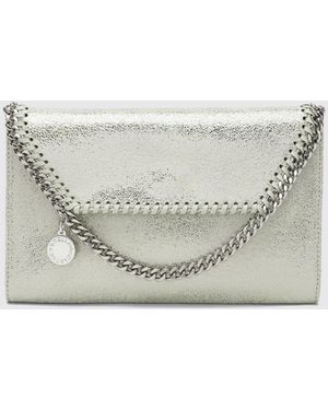 Stella McCartney Falabella Laminated Cracked Synthetic Suede Bag - Grey