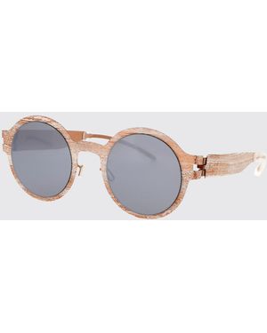 Mykita Mmtransfer003 Metal Python Print Sunglasses - Metallic