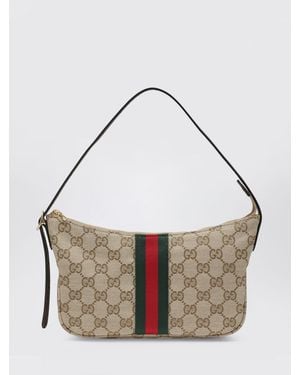 Gucci Lunetta Gg Jacquard Canvas Bag - White