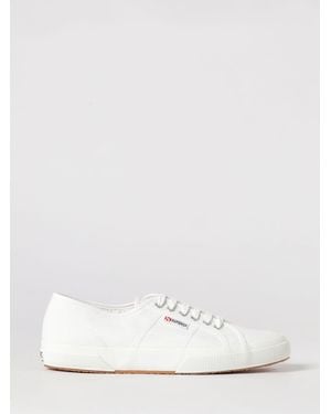 Superga 2750-Cotu Classic Cotton Trainers With Rubber Sole And Applied Logo - White