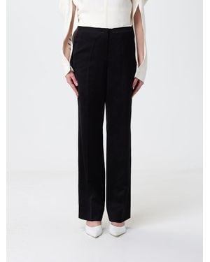TOTEME Linen Blend Straight Pants - Black