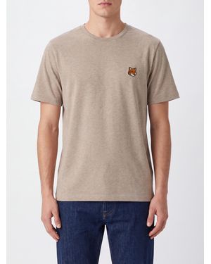 Maison Kitsuné Maison KitsunÉ T-Shirt À Col Rond En Coton Avec Logo Chillax Fox - Bleu