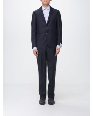 Luigi Borrelli Napoli Single-Breasted Virgin Wool Suit - Blue