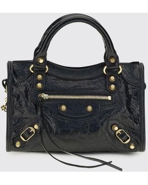Balenciaga Bolso Le City De Piel Arena - Negro