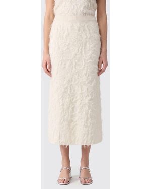 Fabiana Filippi High-Waisted Wool And Alpaca Blend Knit Midi Pencil Skirt - Natural