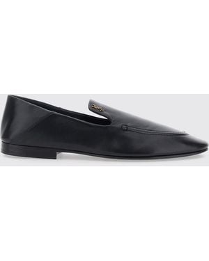 Saint Laurent Alain Smooth Calfskin Loafers With Ysl Monogram - White