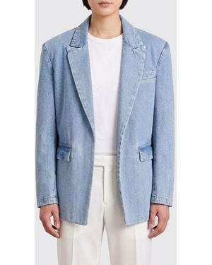 FEDERICA TOSI Cotton Denim Blazer - Blue
