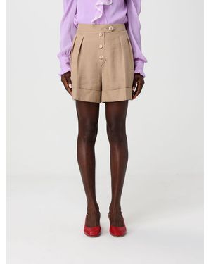 Valentino Linen Blend Shorts - Natural
