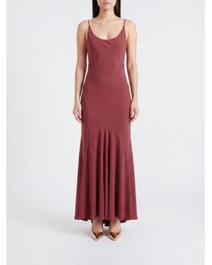 Erika Cavallini Semi Couture Silk Blend Long Dress - Red