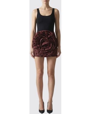 ROTATE BIRGER CHRISTENSEN Crêpe Mini Skirt With Maxi Flower - Red