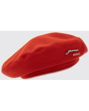 Barbour X Ganni Wool Felt Beret - Red