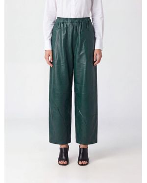 Frankie Shop Pantalón Ancho Oakdale De Piel De Cordero Con Cintura Elástica - Verde