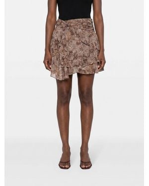 Isabel Marant Camia Printed Cotton Skirt - Natural