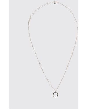 Ferragamo Collar De Latón Con Colgante Gancini Y Cristales - Blanco