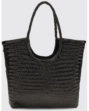 Dragon Diffusion Ns Diagonal Triple Jump Woven Buffalo Leather Tote Bag - Black