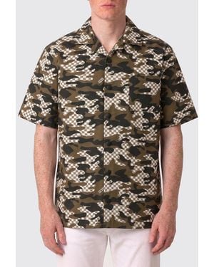 Gcds Camisa Casual En Algodón Con Estampado De Camuflaje - Marrón