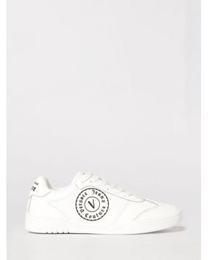 Versace Jeans Couture Leather Trainers With Printed Logo - White