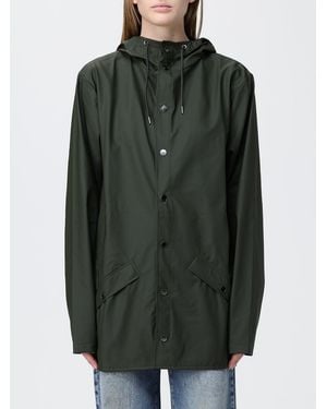 Rains Hooded Waterproof Polyester Raincoat - Green