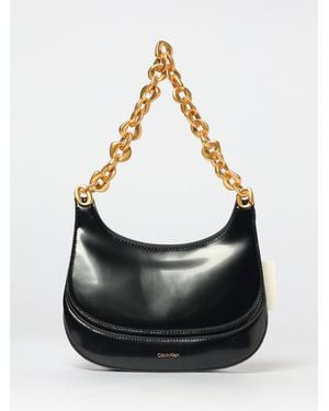 Calvin Klein Brushed Synthetic Leather Bag - Black