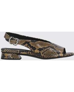 Poeve Christin Python-Print Leather Slingback Sandals With Low Heel - Multicolor