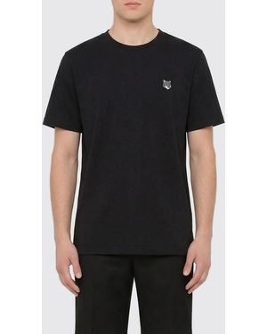 Maison Kitsuné Maison KitsunÉ Organic Cotton T-Shirt With Logo - Black