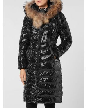 Philipp Plein Slim Fit Knee-Length Down Jacket - Black