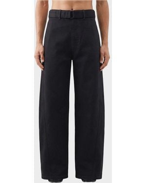 Lemaire Cotton And Linen Trousers - Black