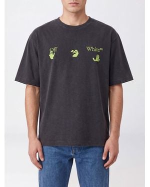 Off-White c/o Virgil Abloh Short-Sleeved Cotton T-Shirt With Contrast Logo Print - Black