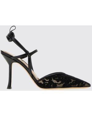 Fendi Very Colibrì Embroidered Lace Slingback Pumps With High Heel And Almond Toe - Natural