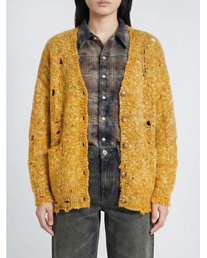 R13 Cárdigan De Mezcla De Lana De Alpaca - Amarillo
