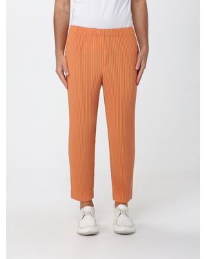 Homme Plissé Issey Miyake Pleated Crepe Trousers - Orange
