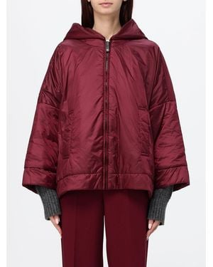 Max Mara Chaqueta De Plumas Corta Con Capucha En Tejido Técnico Con Hombros Caídos - Rojo