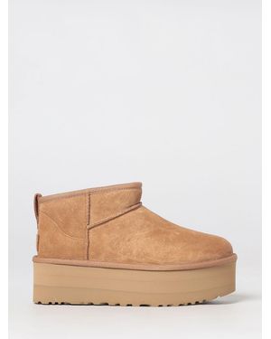 UGG Classic Ultra Mini Platform Stiefel Aus Wildleder - Natur
