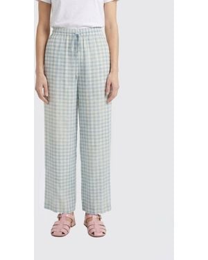 Ermanno Scervino Checked Silk Palazzo Trousers - Blue
