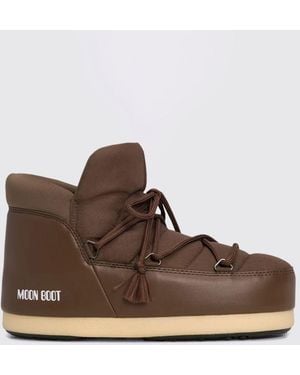 Moon Boot Evx Low Padded Nylon Snow Boots With Printed Logo - Brown