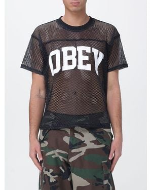 Obey Mesh T-Shirt With Logo - Black