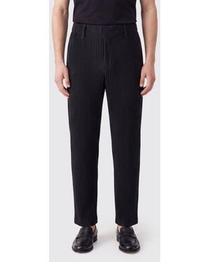Homme Plissé Issey Miyake Homme Plissé Issey Miyake Slim Fit Pleated Trousers With Concealed Fastening - Black