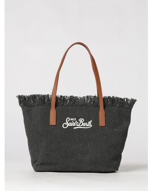 MC2 Saint Barth Cotton Bag With Embroidered Logo - Black