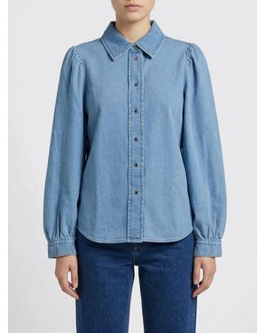 7 For All Mankind Cotton Blend Shirt - Blue