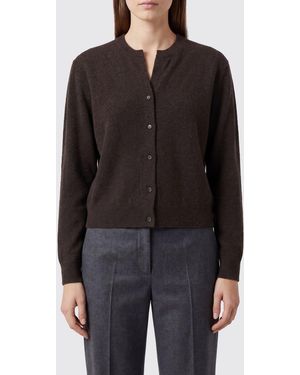 Yves Salomon Pure Cashmere Crew Neck Cardigan - Black