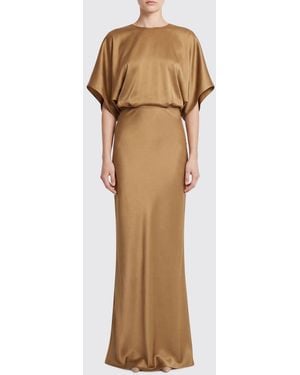 Norma Kamali Satin Long Dress - Natural