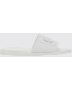 Dolce & Gabbana Dolce &Amp Gabbana Gummipantoletten Mit Geschnitztem Dg-Monogramm - Weiß