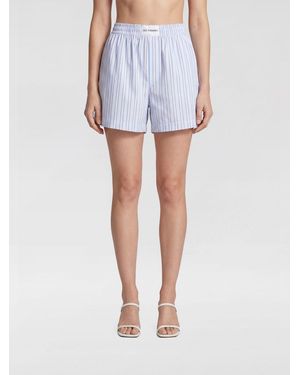 Des Phemmes Shorts De Algodón A Rayas - Azul