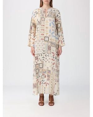 Momoní Momon&Igrave Robe Midi En Soie À Imprimé Ethnique - Neutre