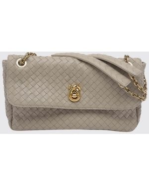 Bottega Veneta Bolso De Hombro Madison De Piel Trenzada Con Asa De Cadena - Gris